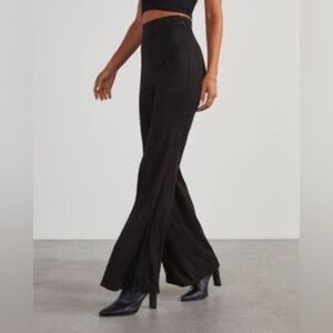 Vici Black Faux Suede Wide Leg Flare Pants Size S Western Festival